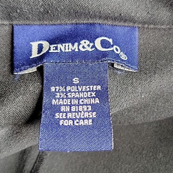 DENIM AND COMPANY Black Midi Lightweight Jacket Small - Picture 9 of 9